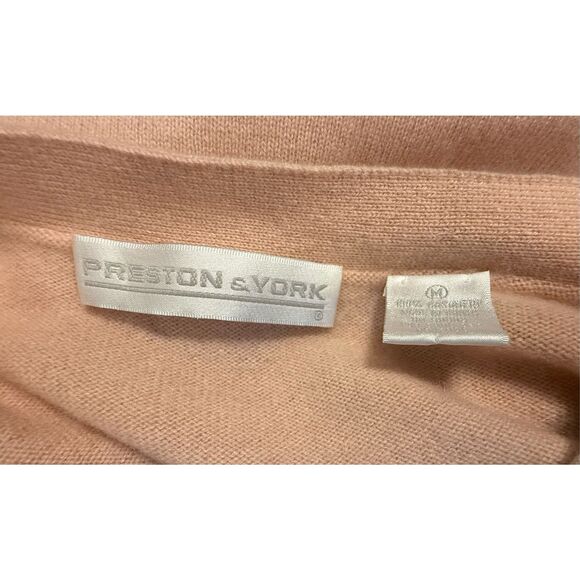 Preston & York Cashmere Cardigan Sz. M Light Pink - Picture 10 of 10